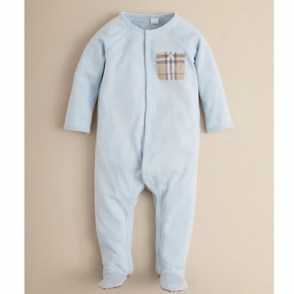 Baby blue Burberry onsie 9 months